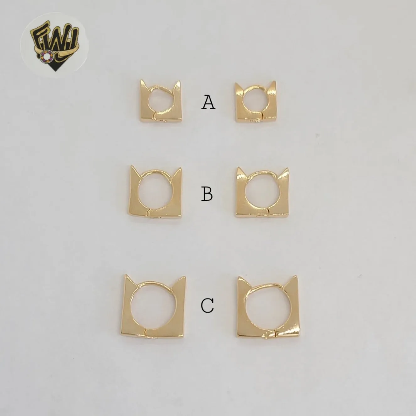 (1-2688-3) Gold Laminate - Thin Square Hoops - BGF