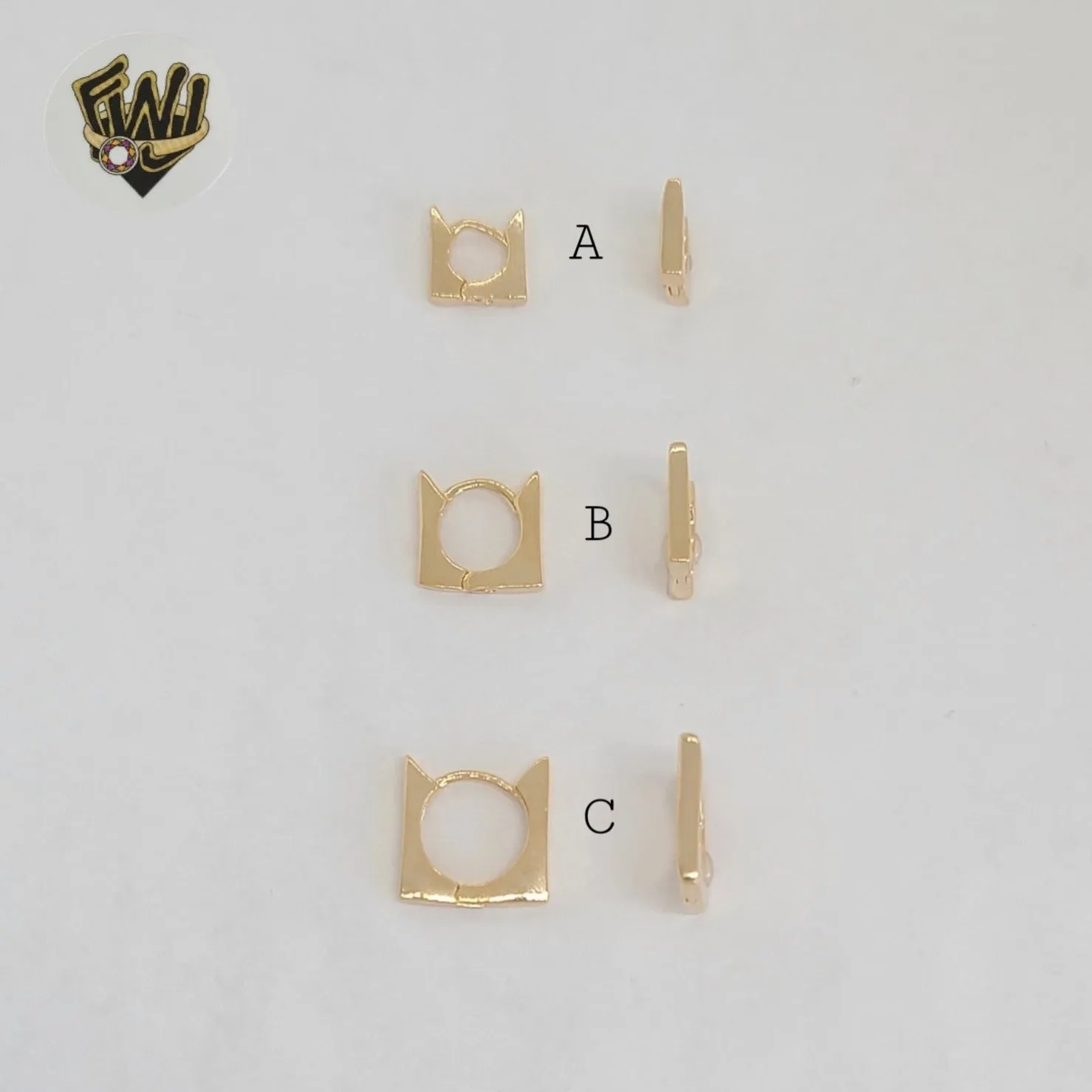 (1-2688-3) Gold Laminate - Thin Square Hoops - BGF