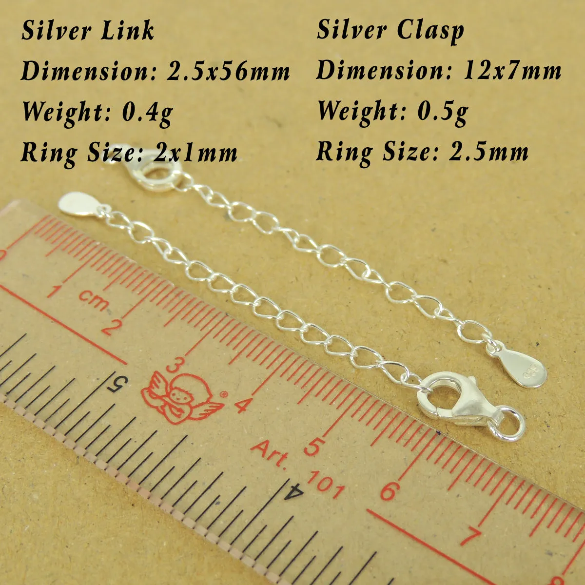 10 Pcs 925 Sterling Silver Lobster Clasp with Cable Chain Link Extensions Handmade DIY Jewelry Making Supply