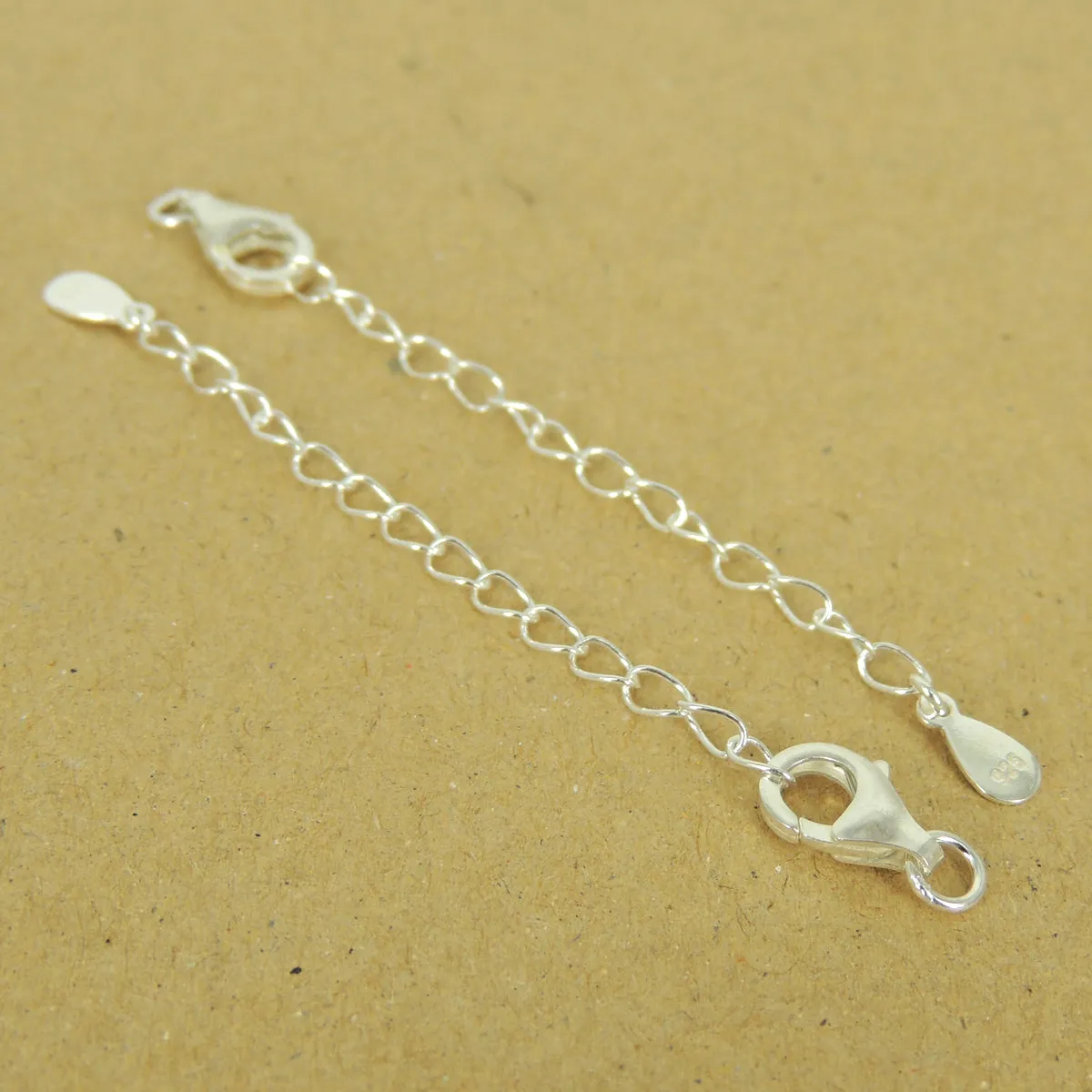 10 Pcs 925 Sterling Silver Lobster Clasp with Cable Chain Link Extensions Handmade DIY Jewelry Making Supply