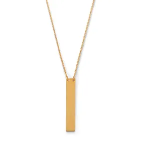 14 Karat Gold Plated Bar Necklace-M H W ACCESSORIES