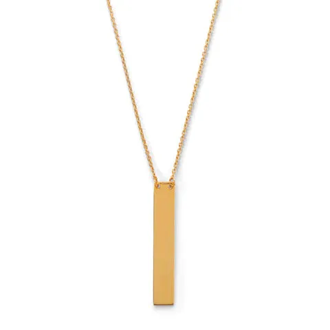 14 Karat Gold Plated Bar Necklace-M H W ACCESSORIES