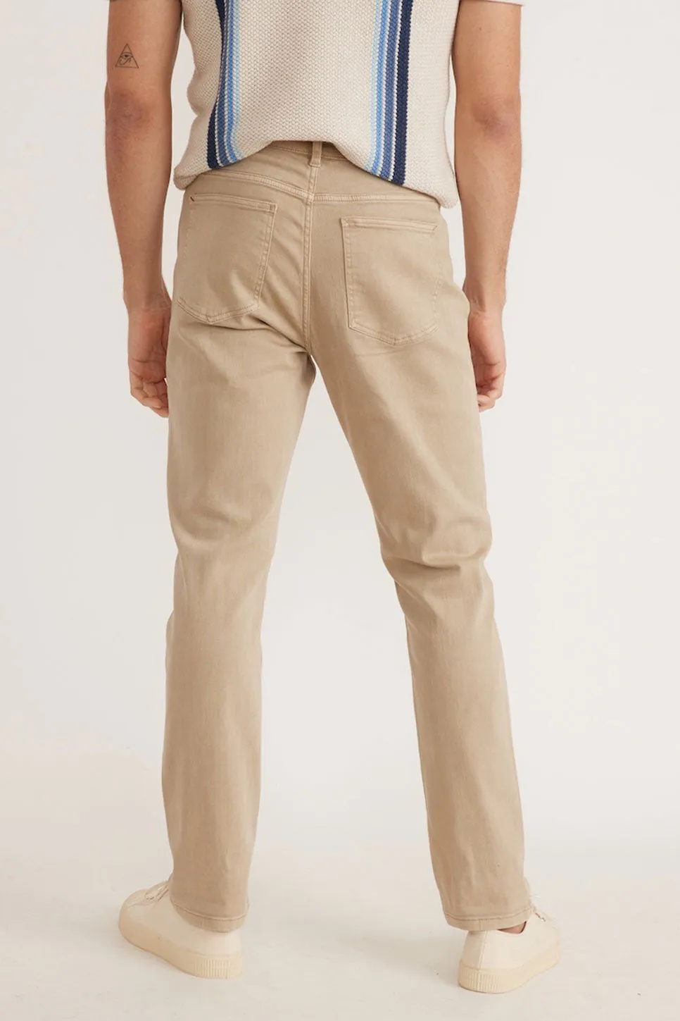 5 PKT TWILL PANT ATHLETIC FIT - KHAKI