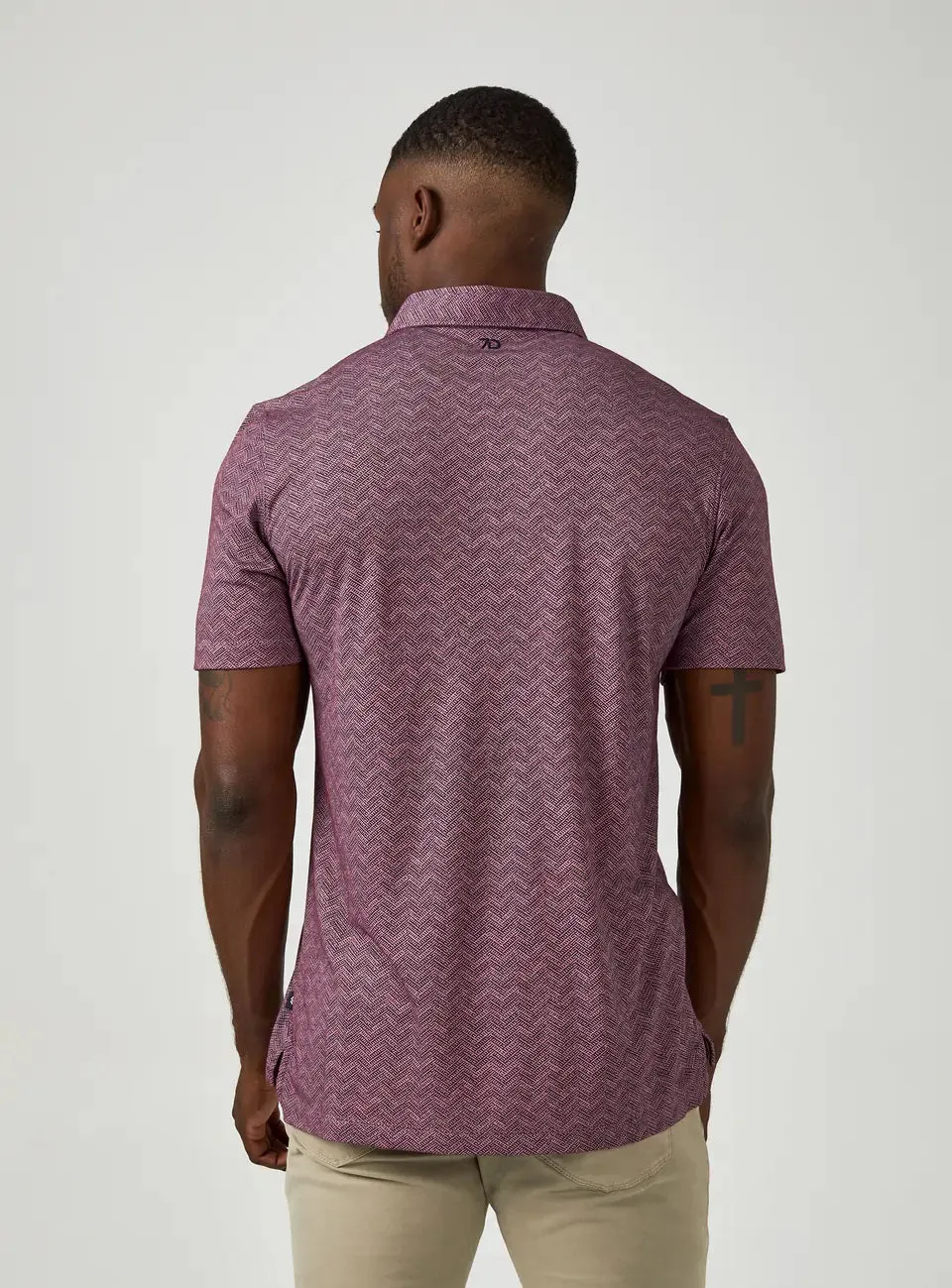 '7Diamonds' Men's Tantalum Performance Pima Polo - Dusty Rose