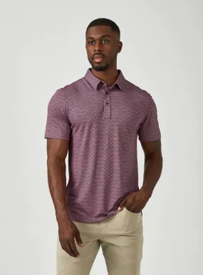 '7Diamonds' Men's Tantalum Performance Pima Polo - Dusty Rose