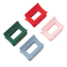 Accessorize London Matt Square Claw Clips 4 Pack