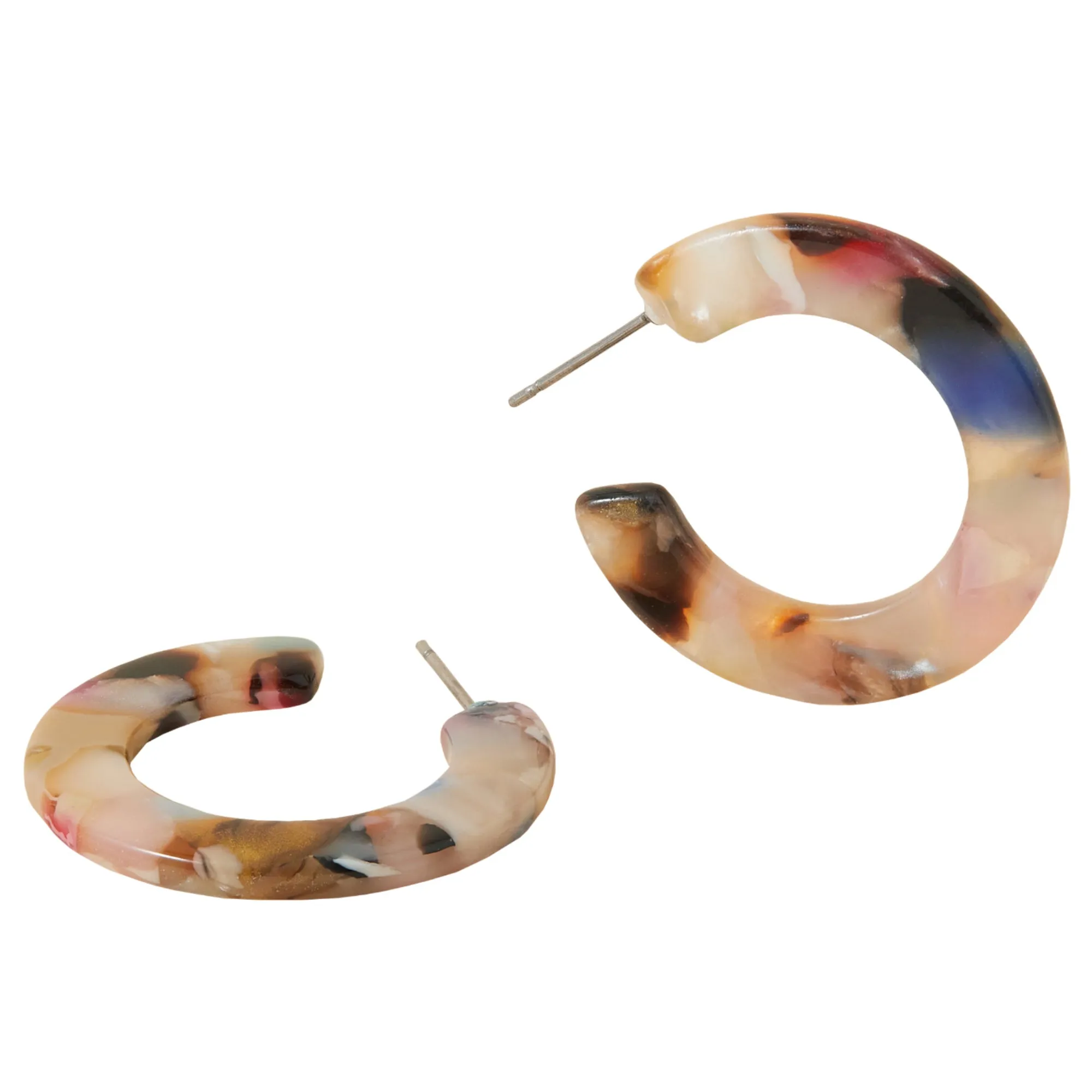 Accessorize London Women's Multi Resin Pastel Chunky Hoops Earrings