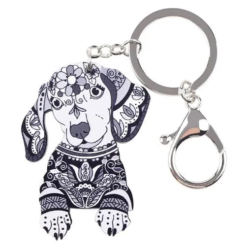 Acrylic Statement Dog Jewelry Key Chain Key Pom Gift for Women & Girl