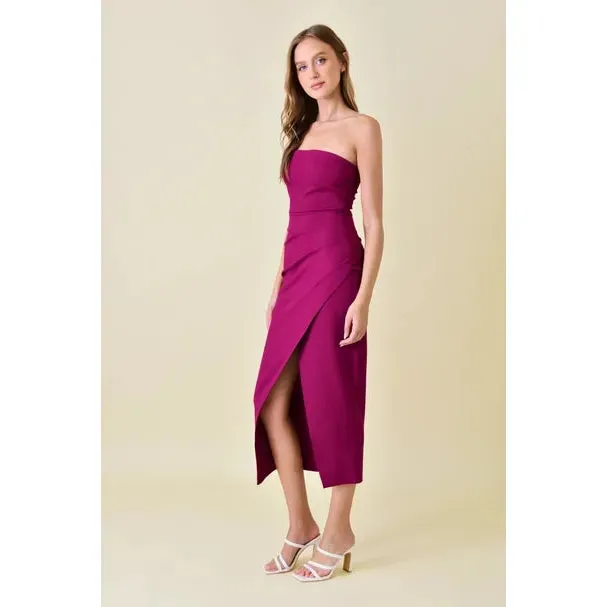 Addilyn Cocktail Midi Dress - Fuchsia