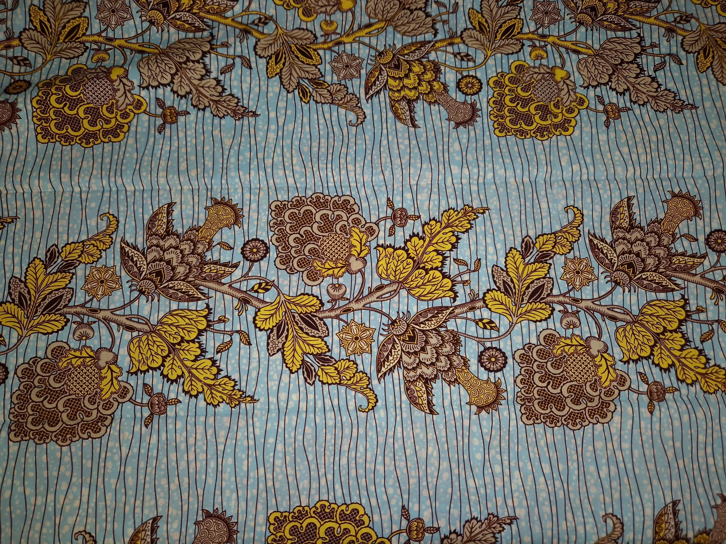 African Wax print fabric - Blue garden