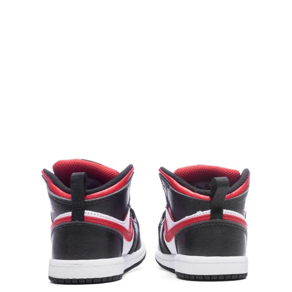 Air Jordan 1 Mid (TD) - Black/Fire Red/White