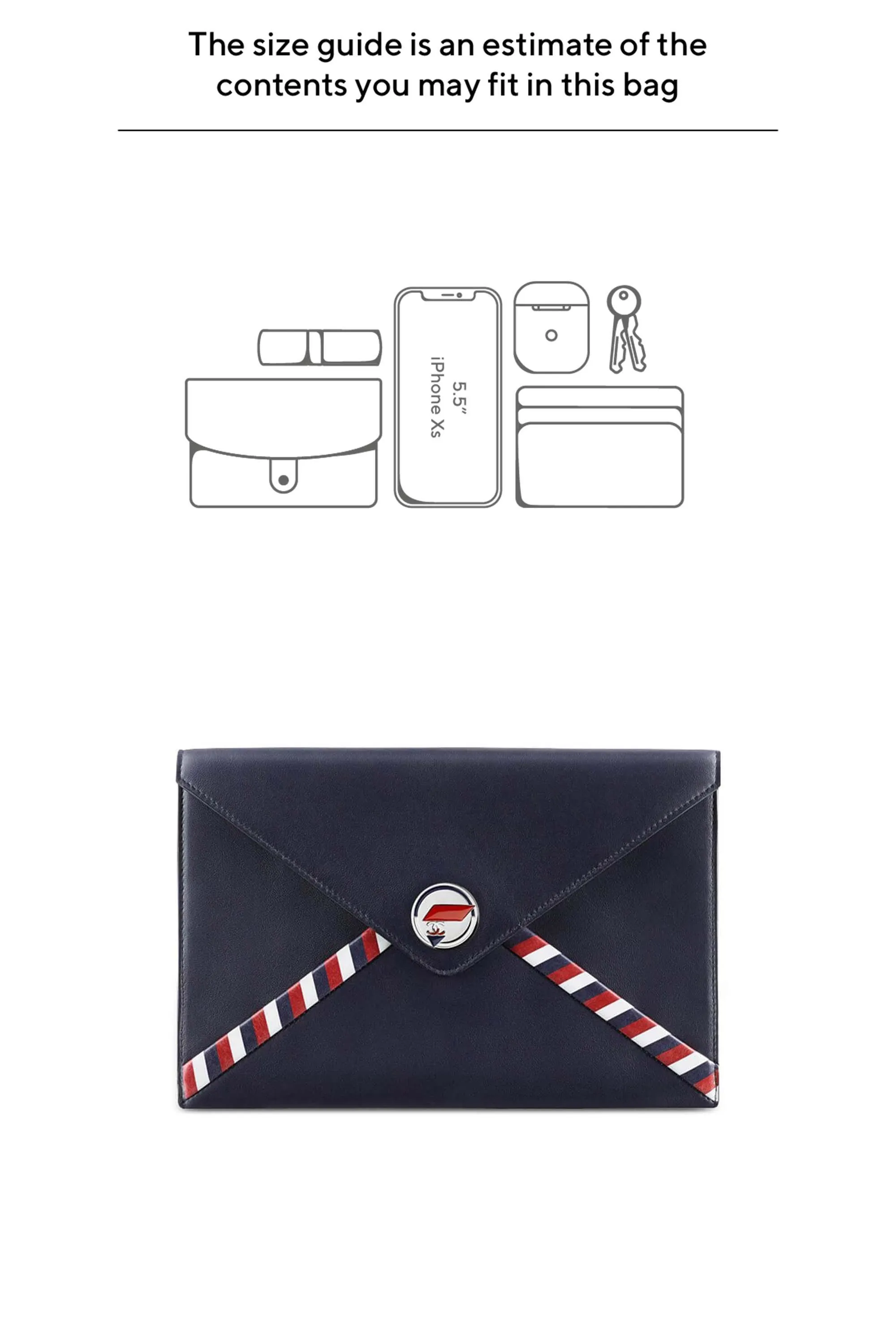 Airline Envelope Clutch Blue