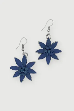 Amaya Flower Earrings - Blue