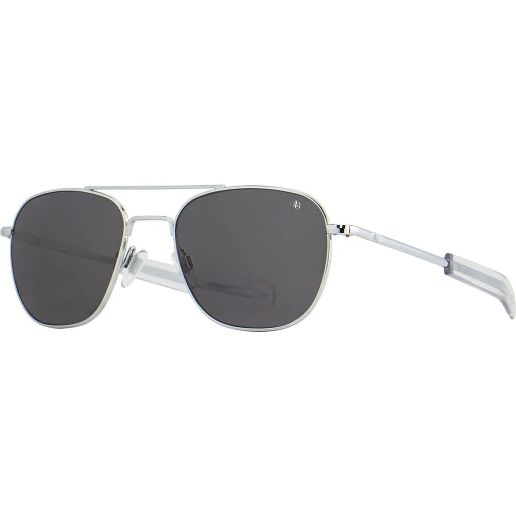 American Optical Big Original Pilot Sunglasses Bayonet | Silver/Glass Grey