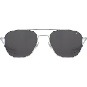 American Optical Big Original Pilot Sunglasses Bayonet | Silver/Glass Grey