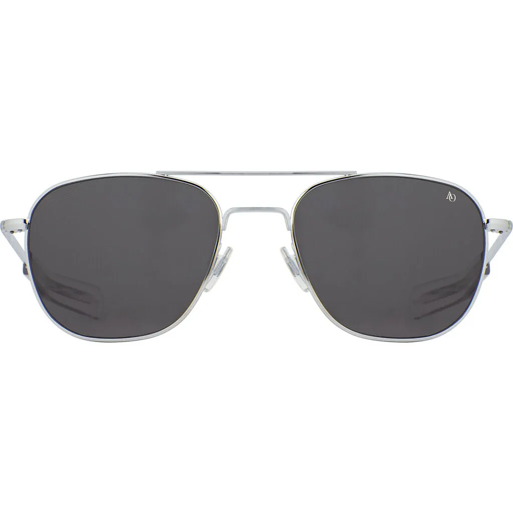 American Optical Big Original Pilot Sunglasses Bayonet | Silver/Glass Grey