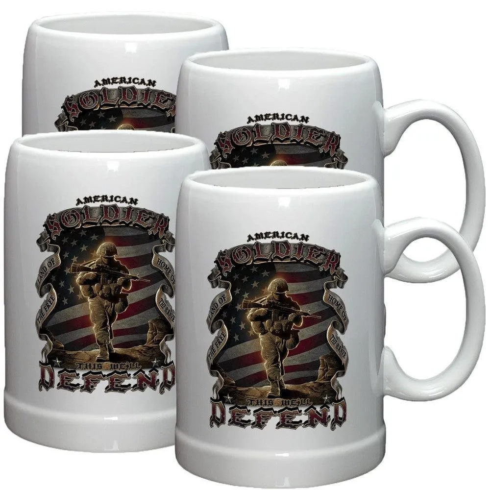 American Soldier Stoneware Mug Set