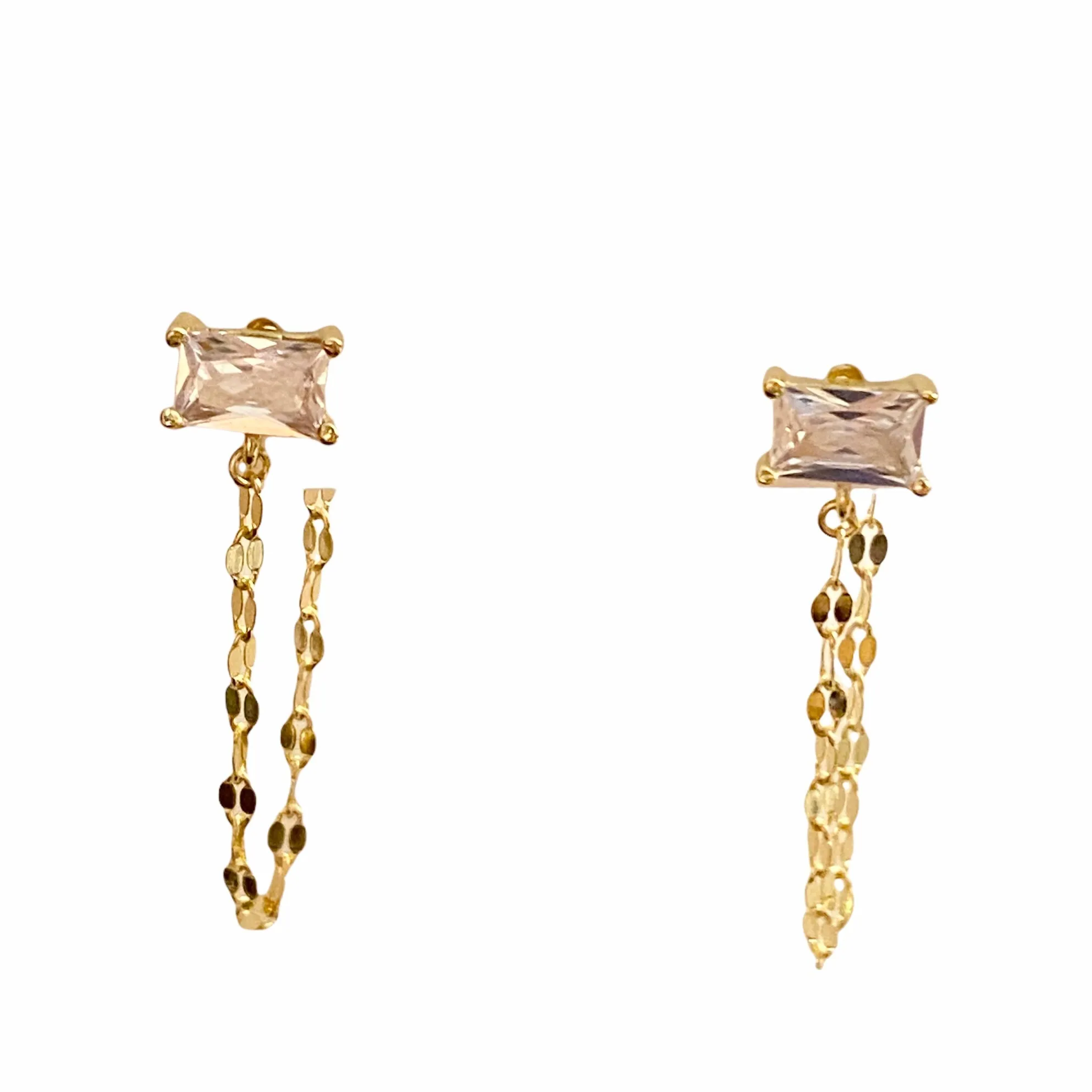 Amy East West Birthstone Chain Studs