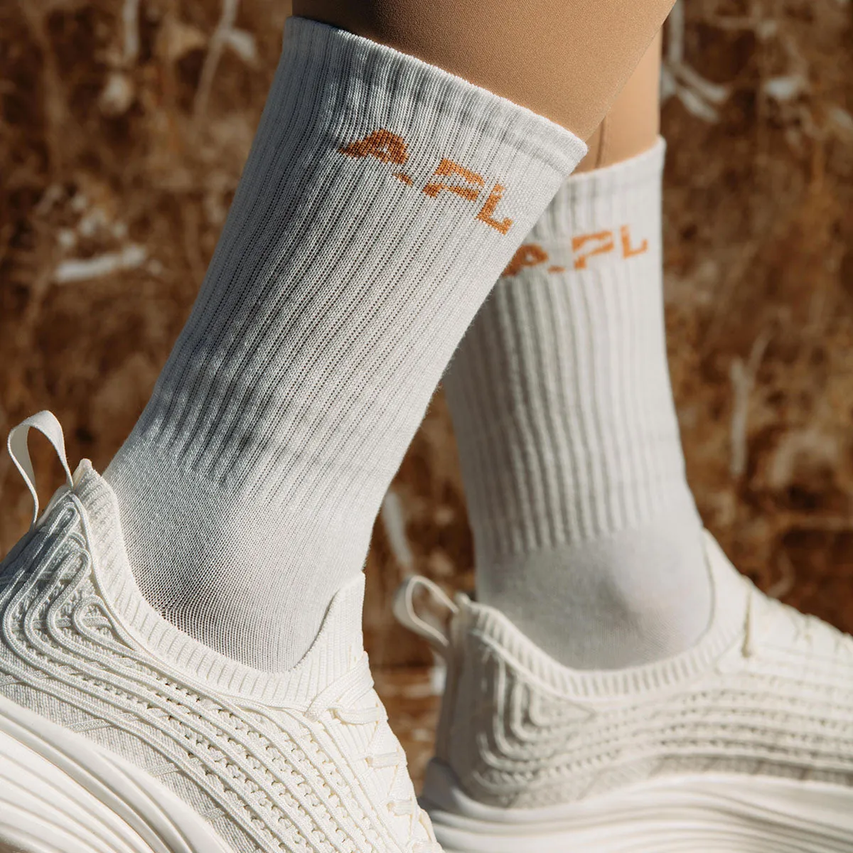 APL Lux Logo Sock – Ivory 3 Pack