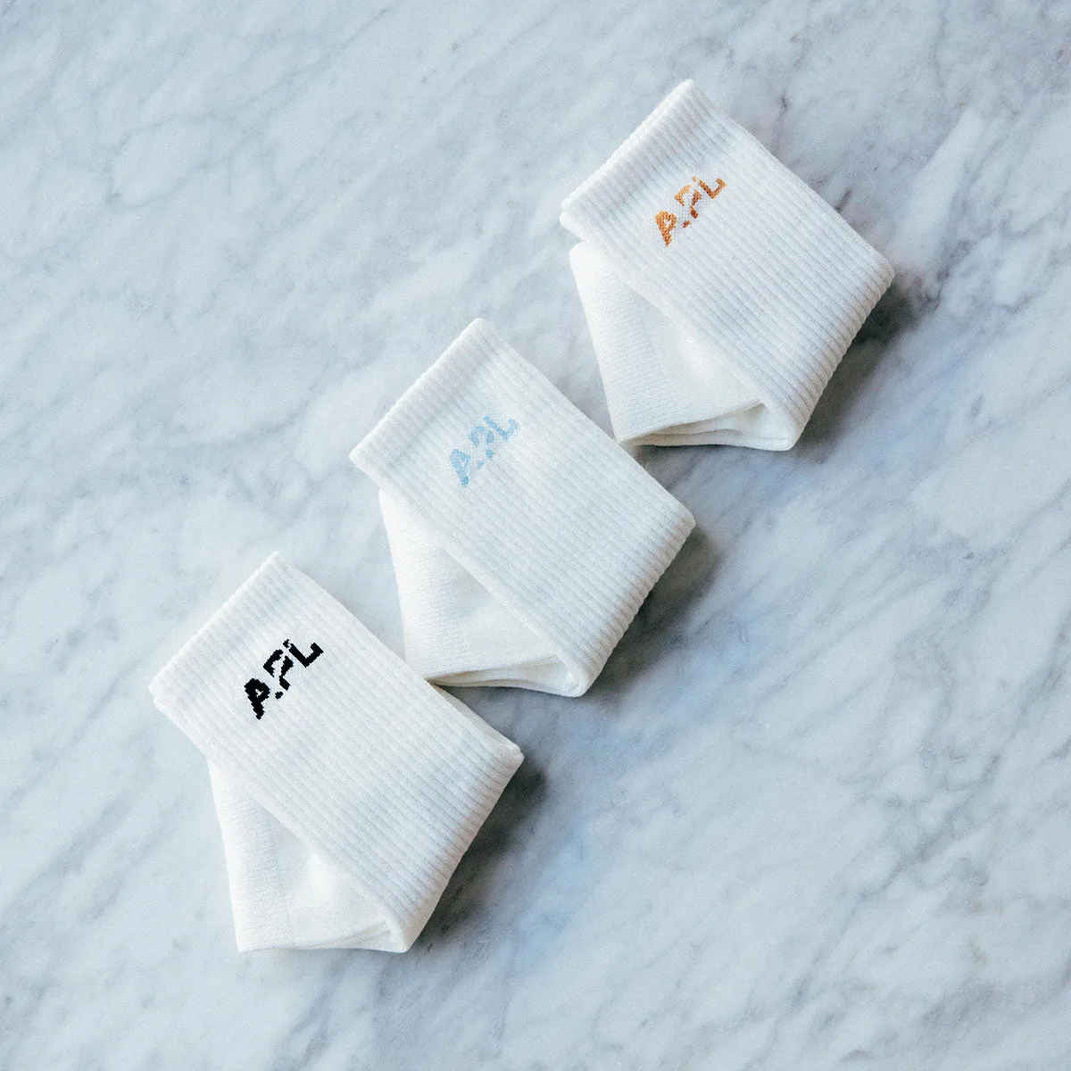 APL Lux Logo Sock – Ivory 3 Pack