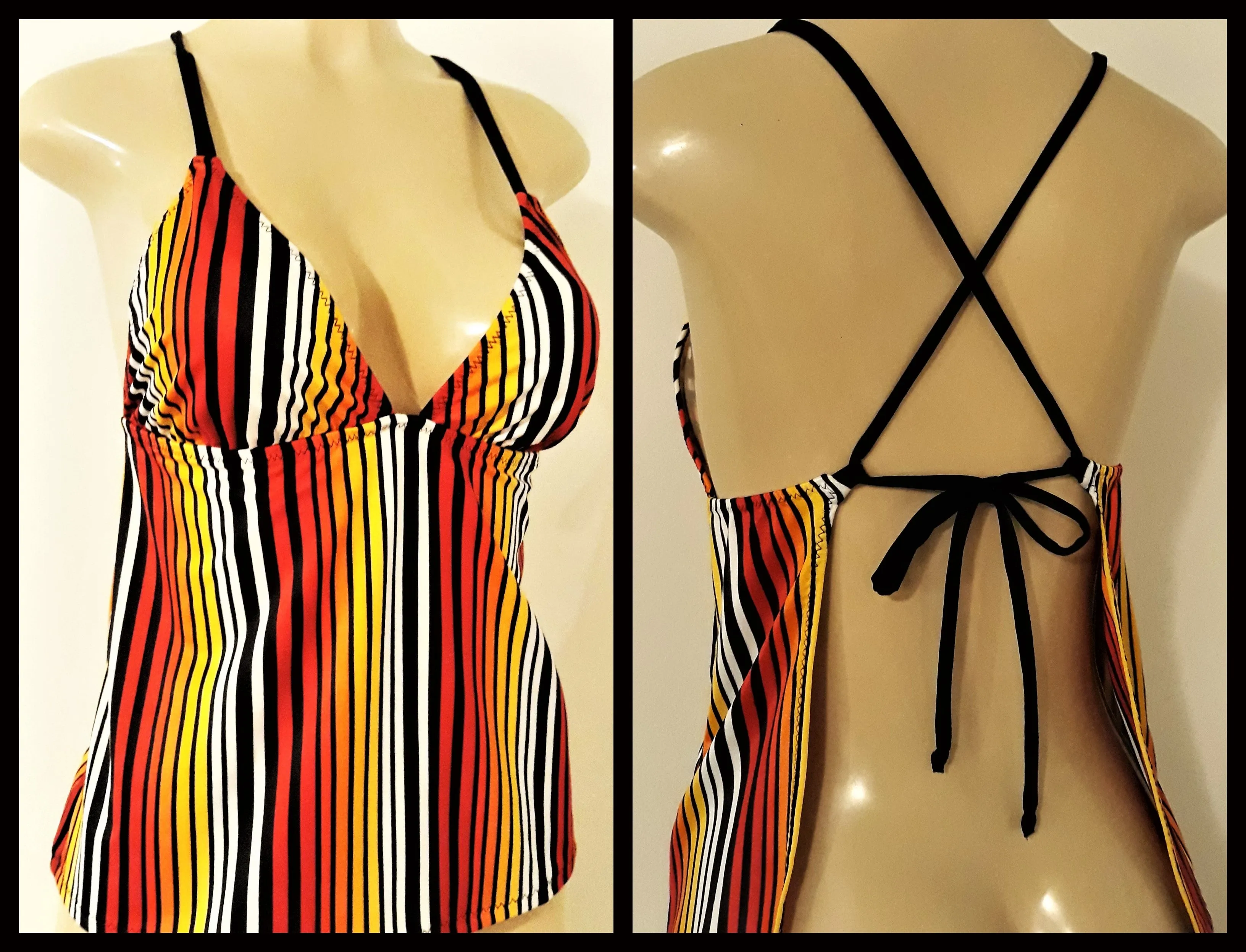 Apron Open Back Tankini Top