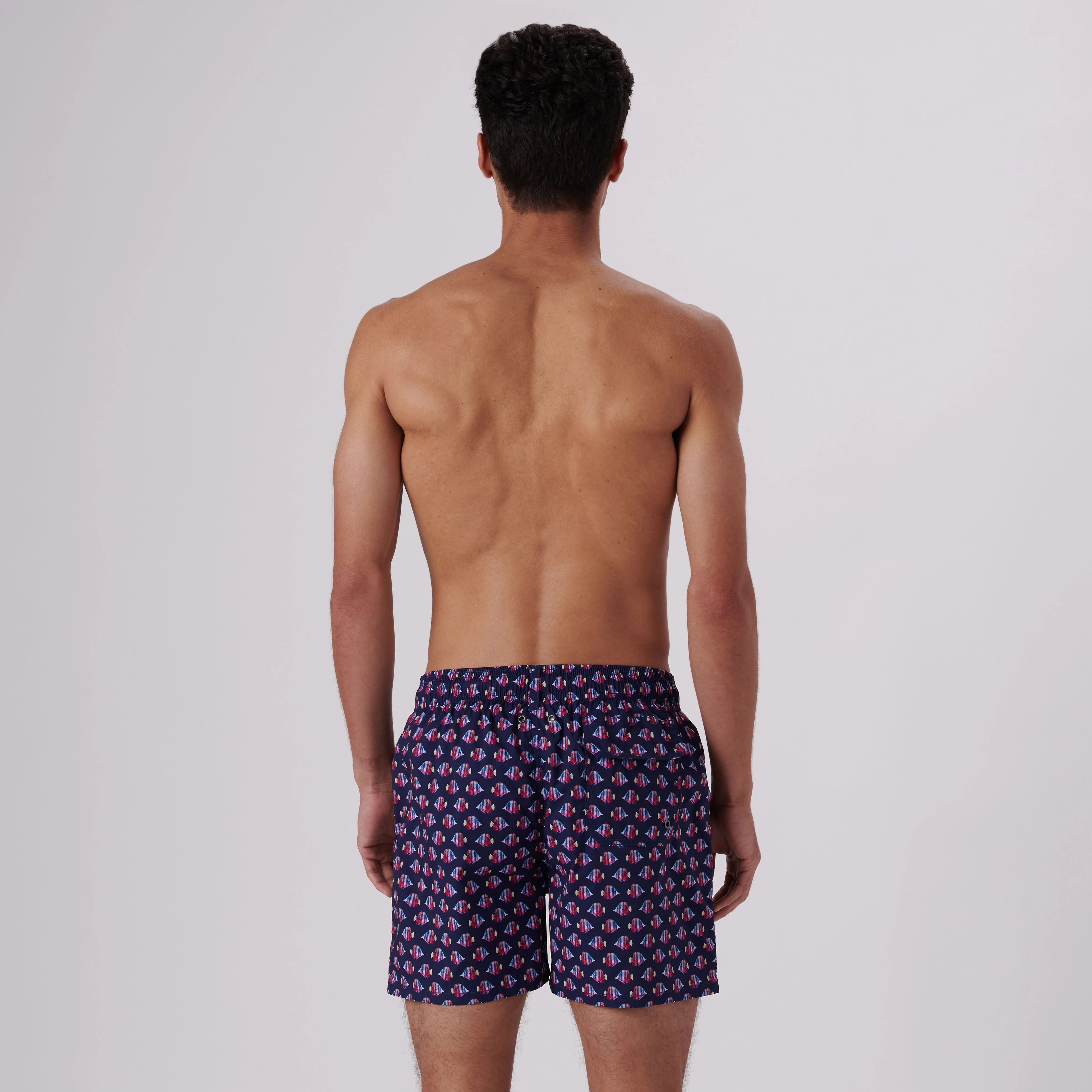 Archer Striped Fish Swim Trunks