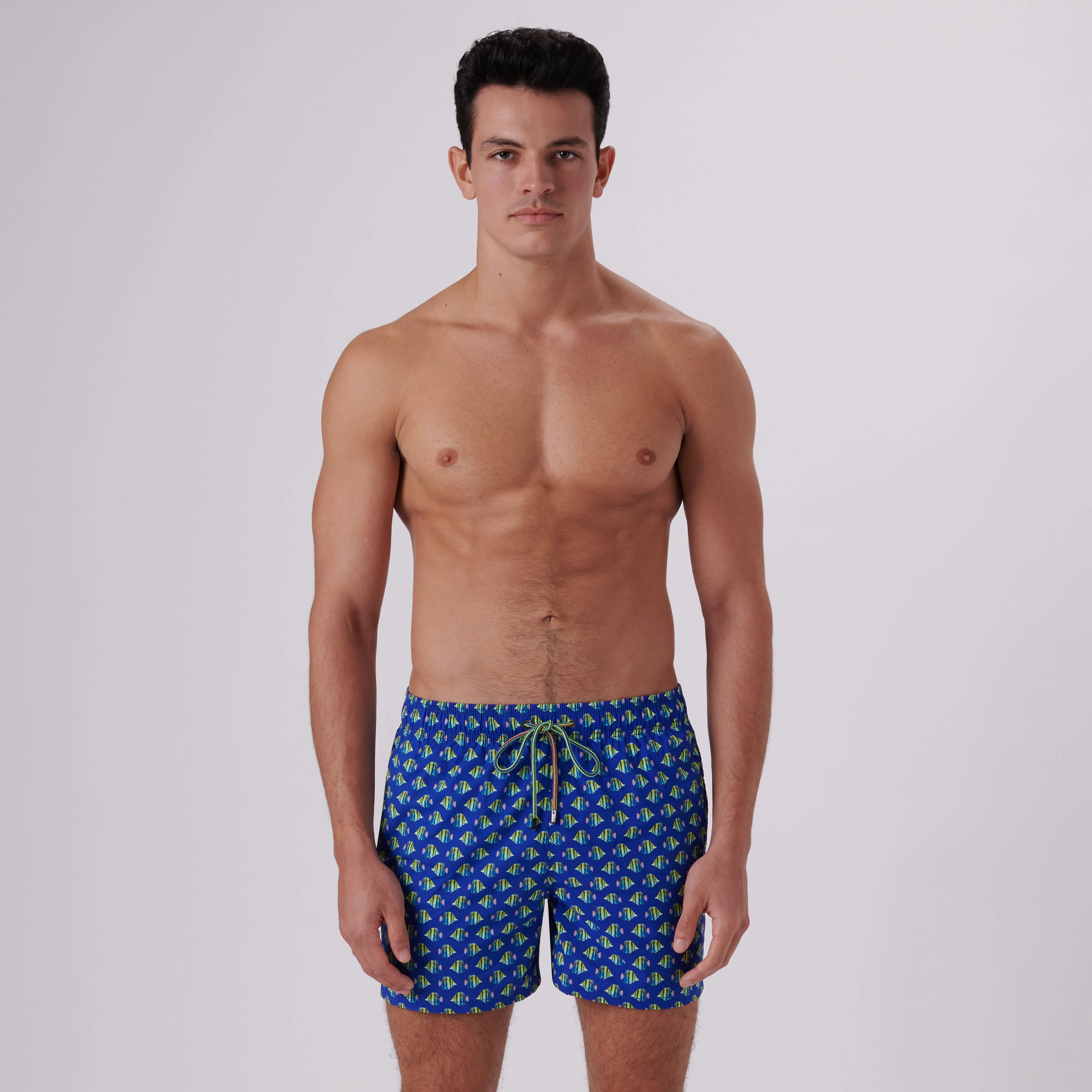 Archer Striped Fish Swim Trunks