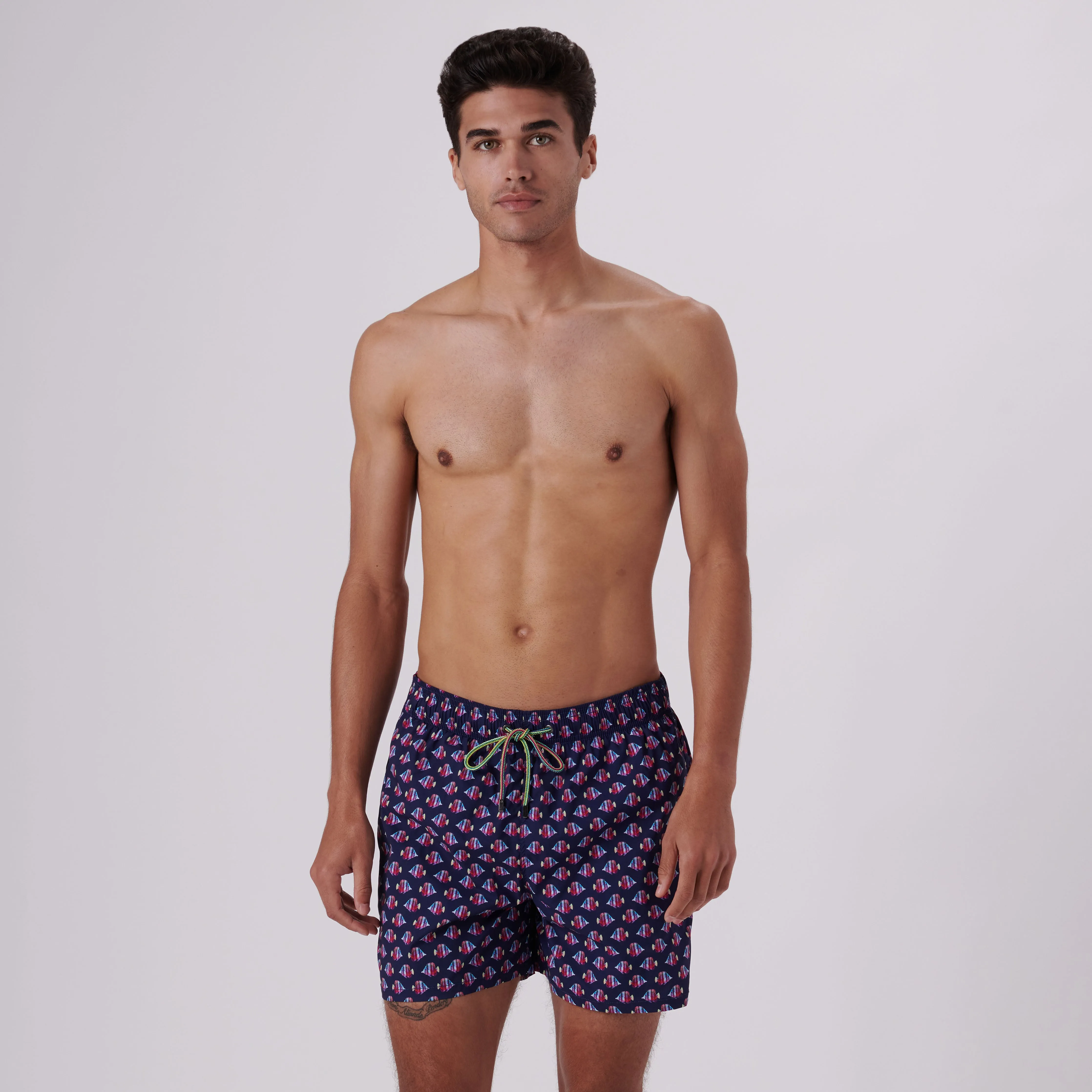 Archer Striped Fish Swim Trunks