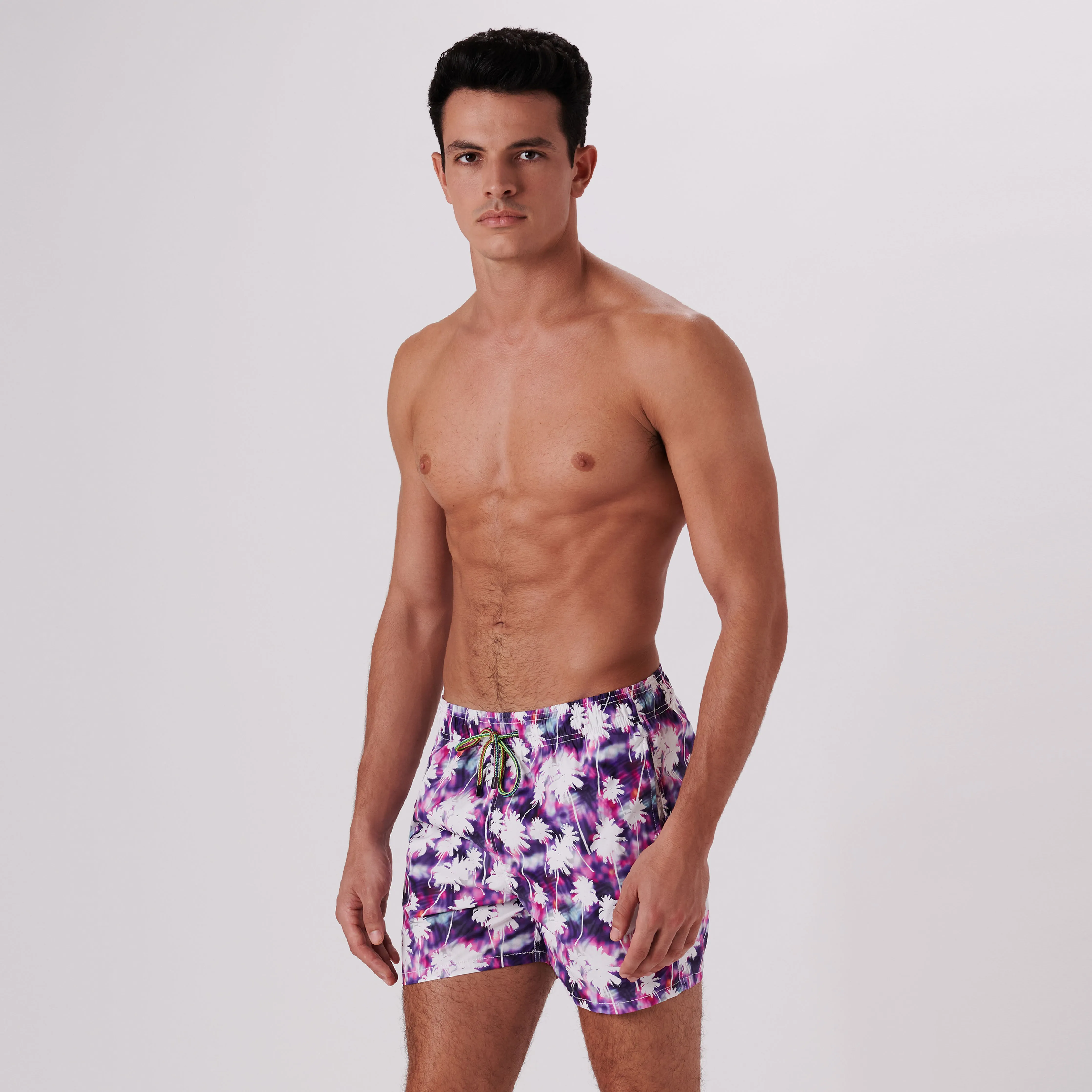 Archer Tropical Watercolor Swim Trunks