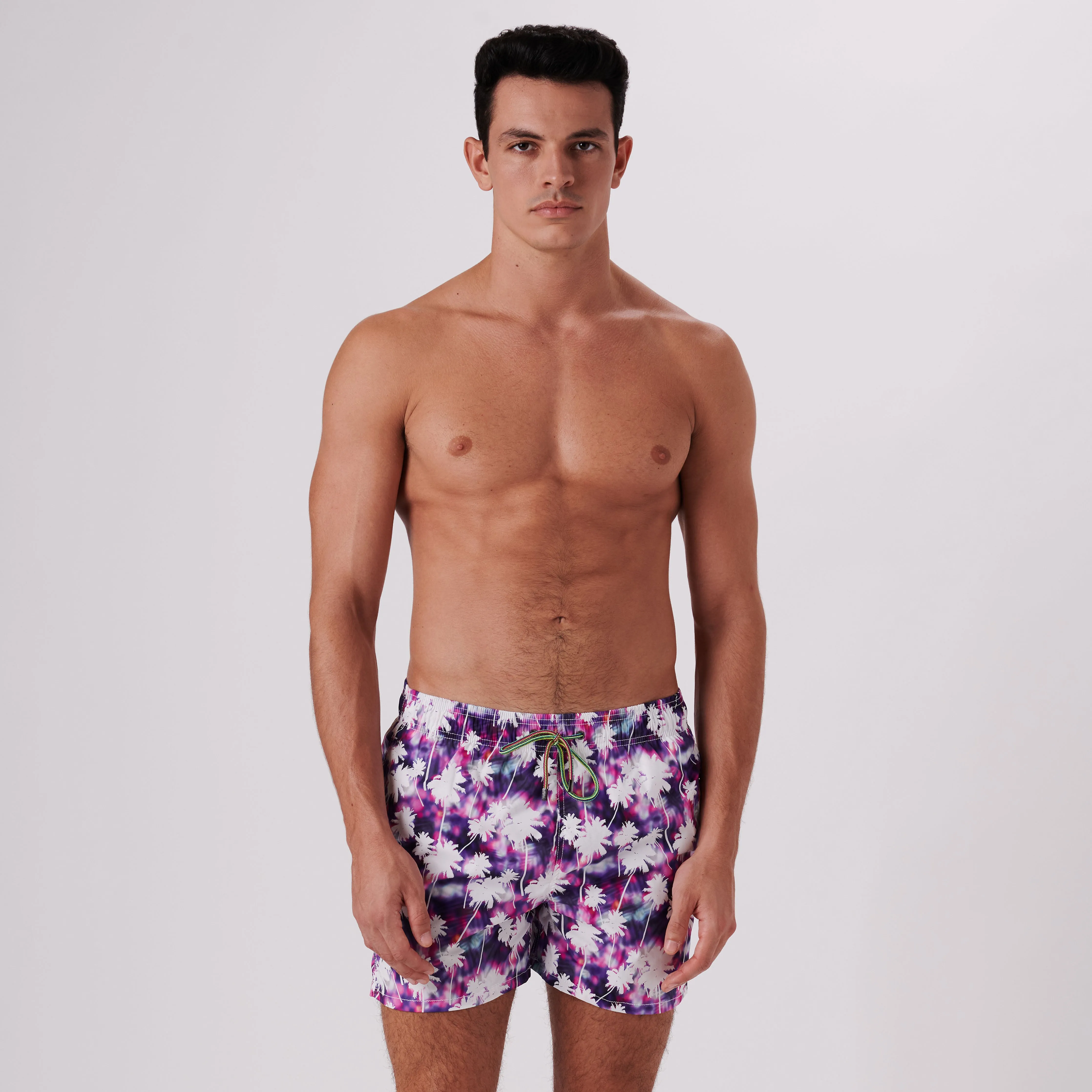 Archer Tropical Watercolor Swim Trunks