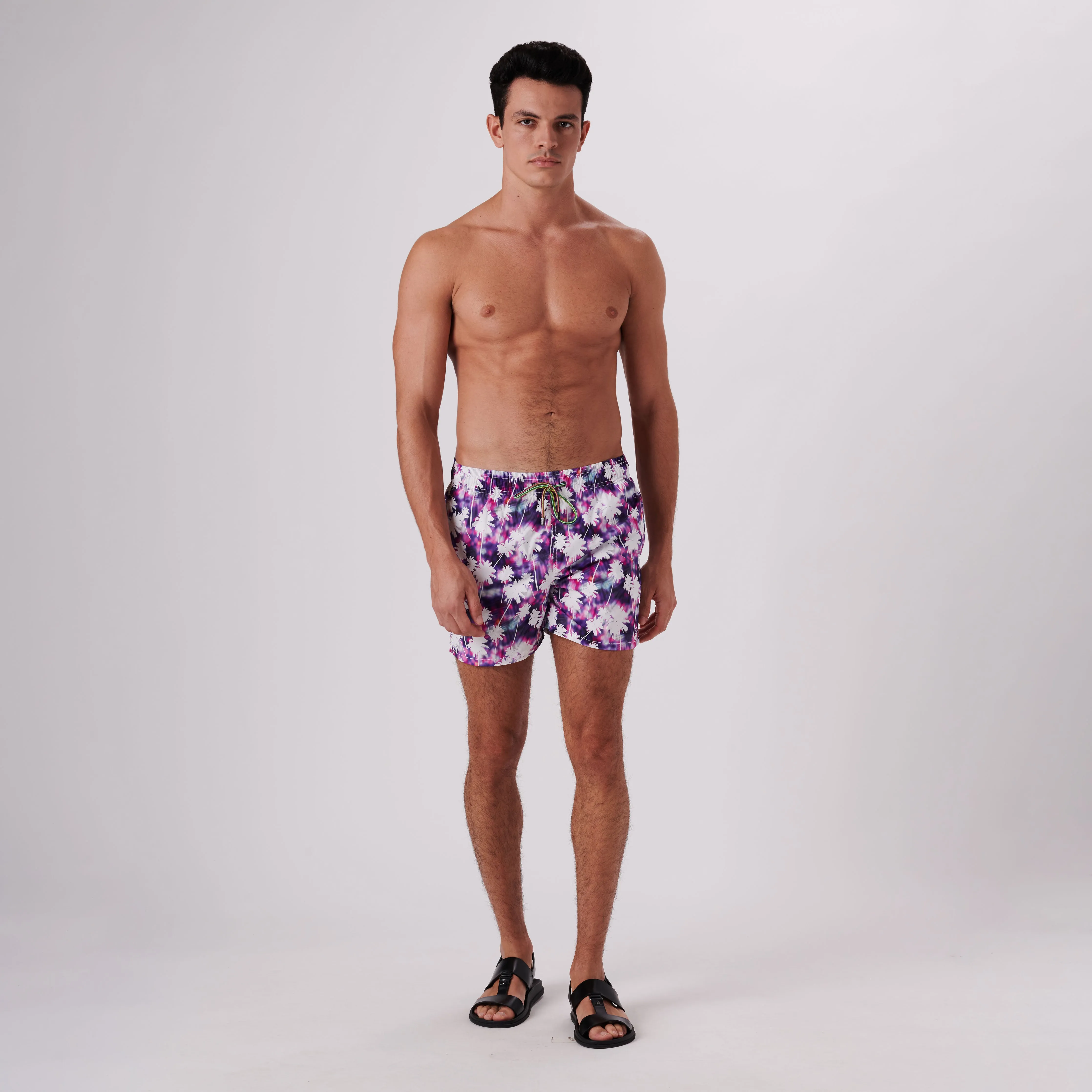 Archer Tropical Watercolor Swim Trunks