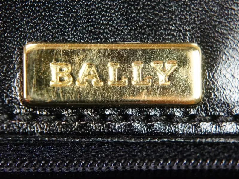 Authentic Pre-owned Bally Vintage Black Leather Hand Bag 210078