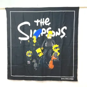 BALENCIAGA scarf silk black THE SIMPSONS Simpsons collaboration simpsons Women Used Authentic