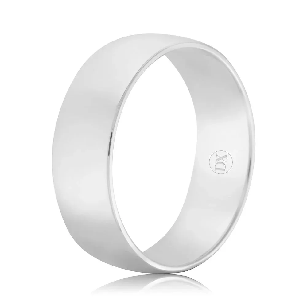 Barrel 7mm - 18ct White Gold