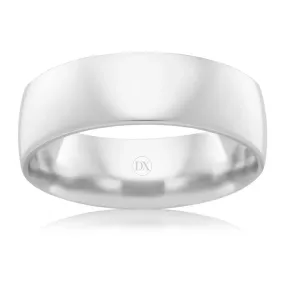 Barrel 7mm - 18ct White Gold