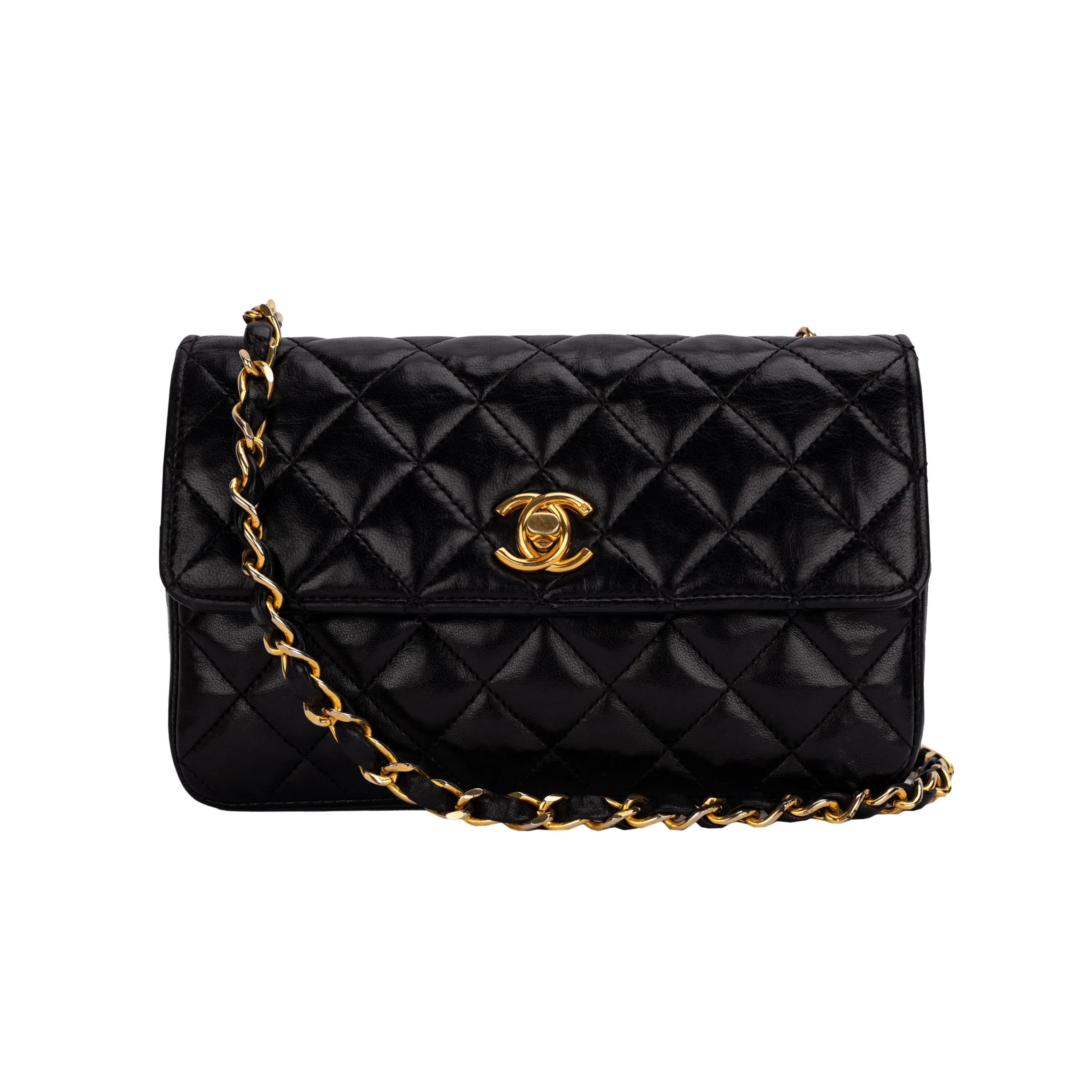 Black Quilted Single Flap - '90s