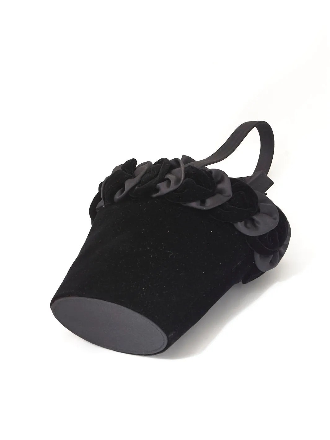 Black velvet bucket bag