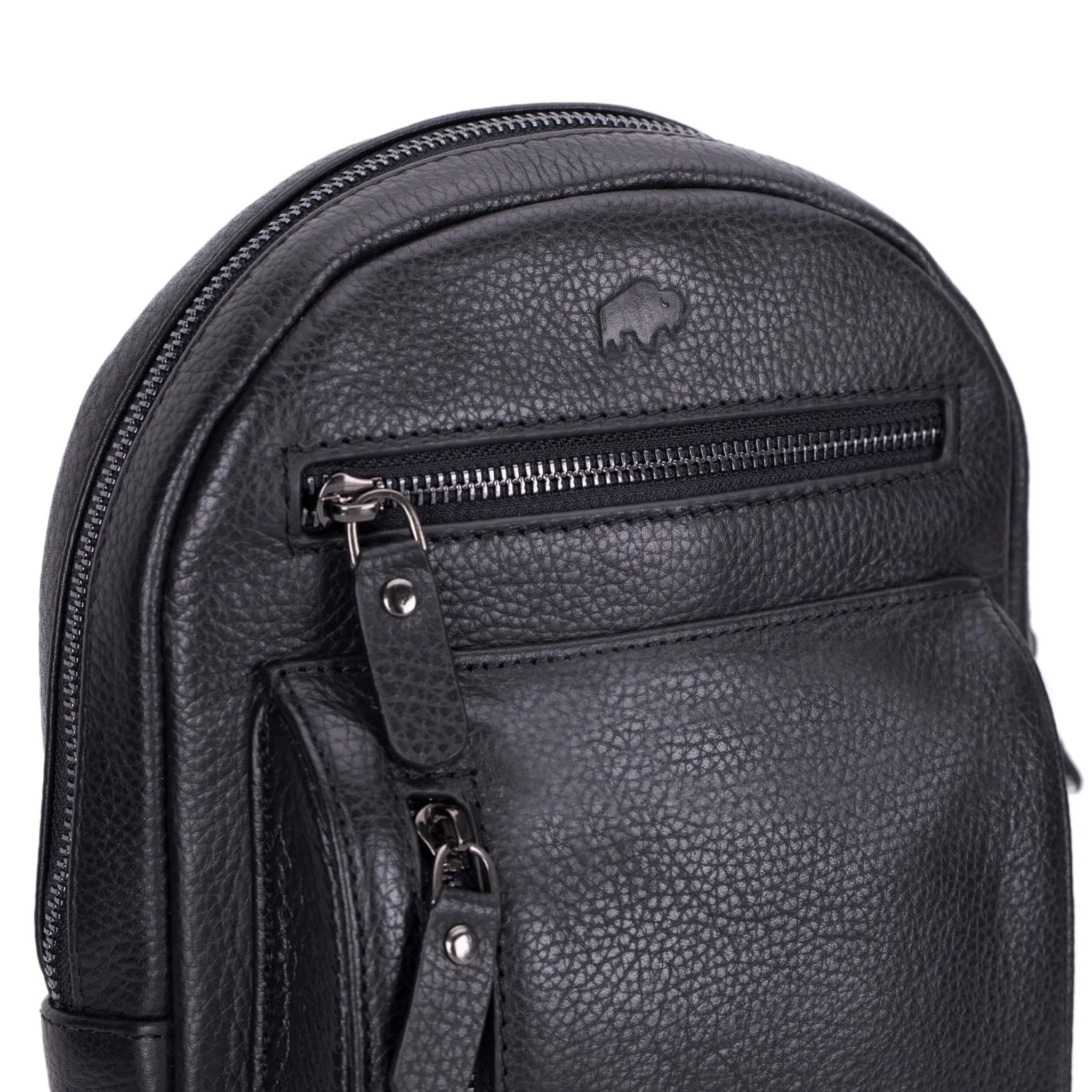 Blake Crossbody Leather Bag, Pebble Black