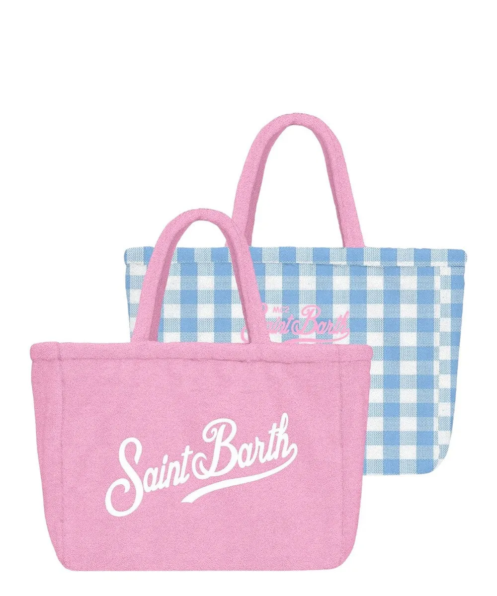 Borsa Beach Tote Double in spugna e cotone