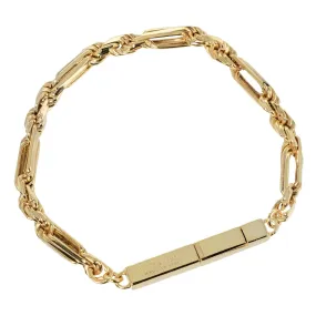 BOTTEGAVENETA bracelet Silver925 , Plated Gold Silver ID plate M size Women Used Authentic