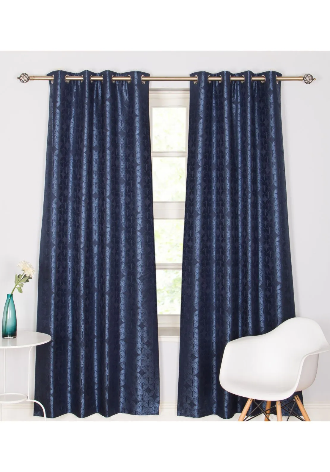 Brittany Readymade Curtain - Navy