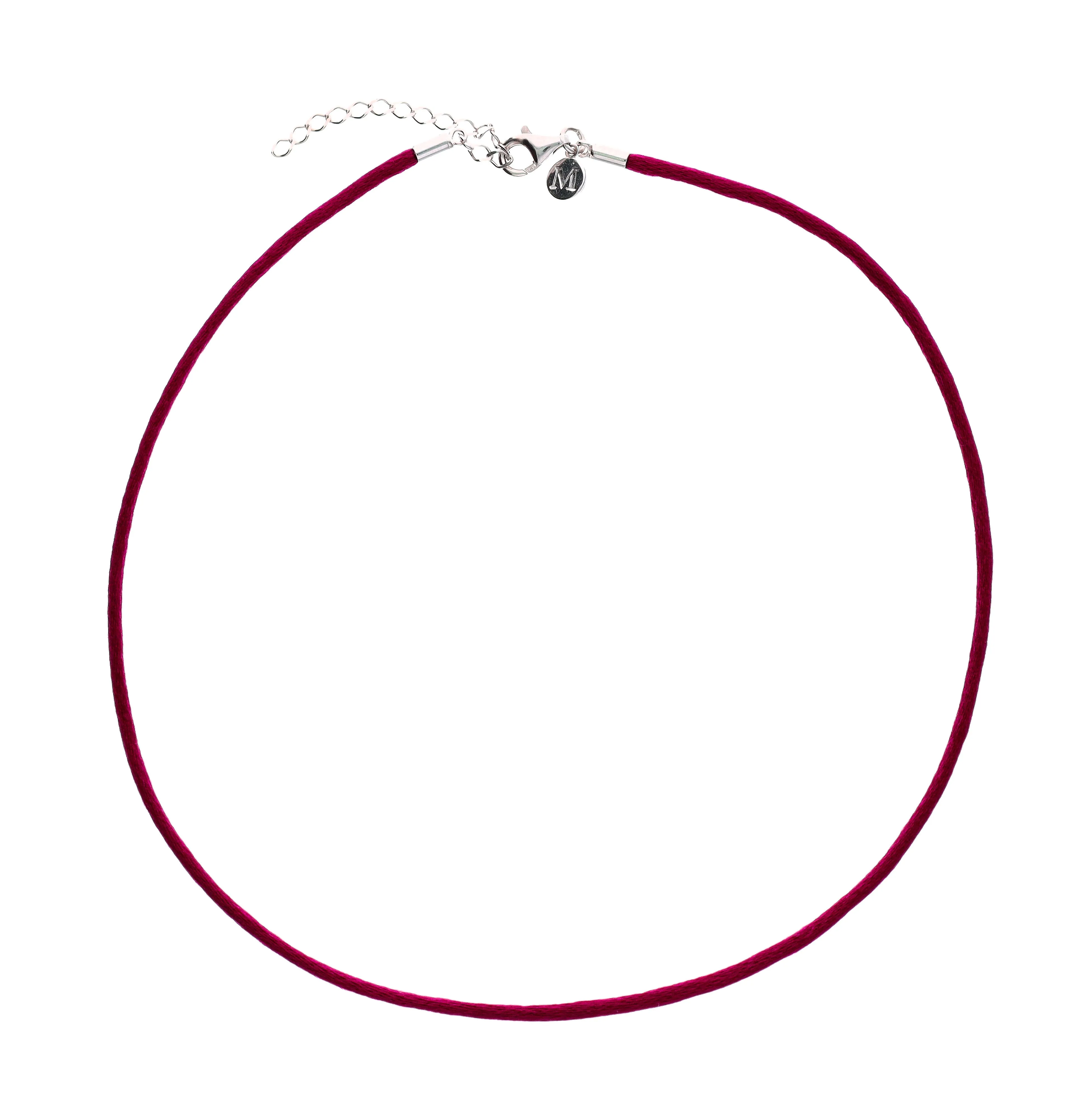 Burgundy Cord with Rhodium Plated Endings, 15.7 Length, Cadenas Collection