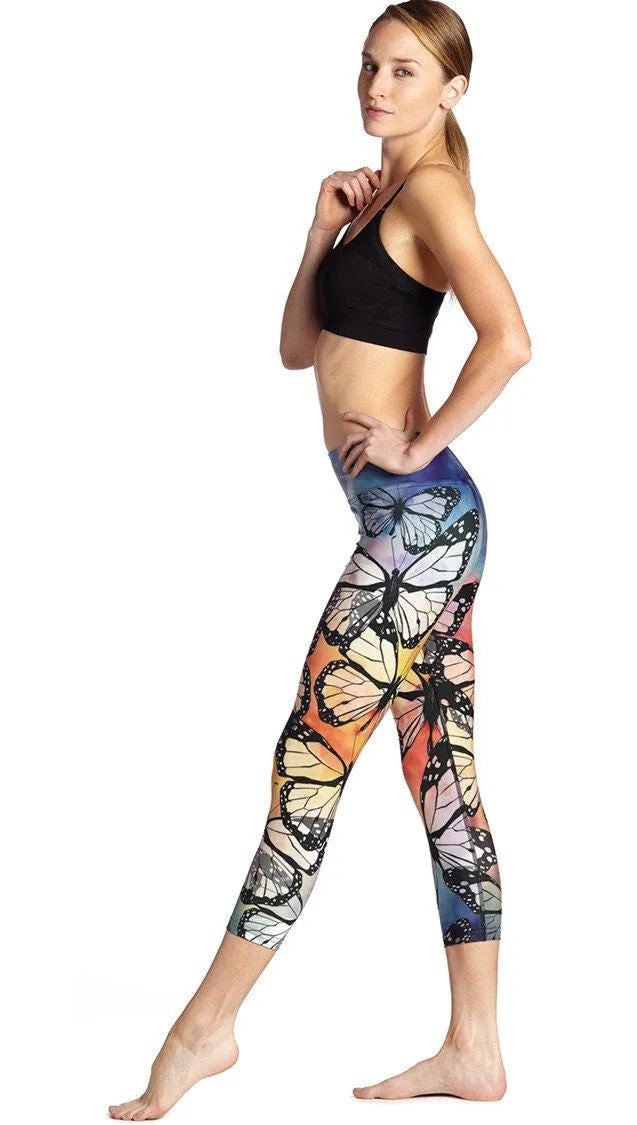 Butterflies - Triathlon Capri Leggings