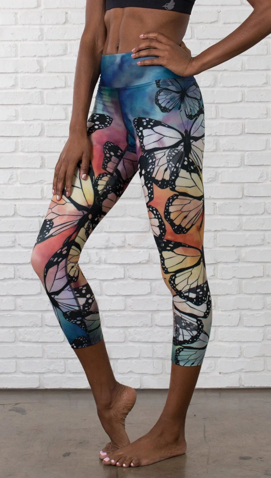 Butterflies - Triathlon Capri Leggings