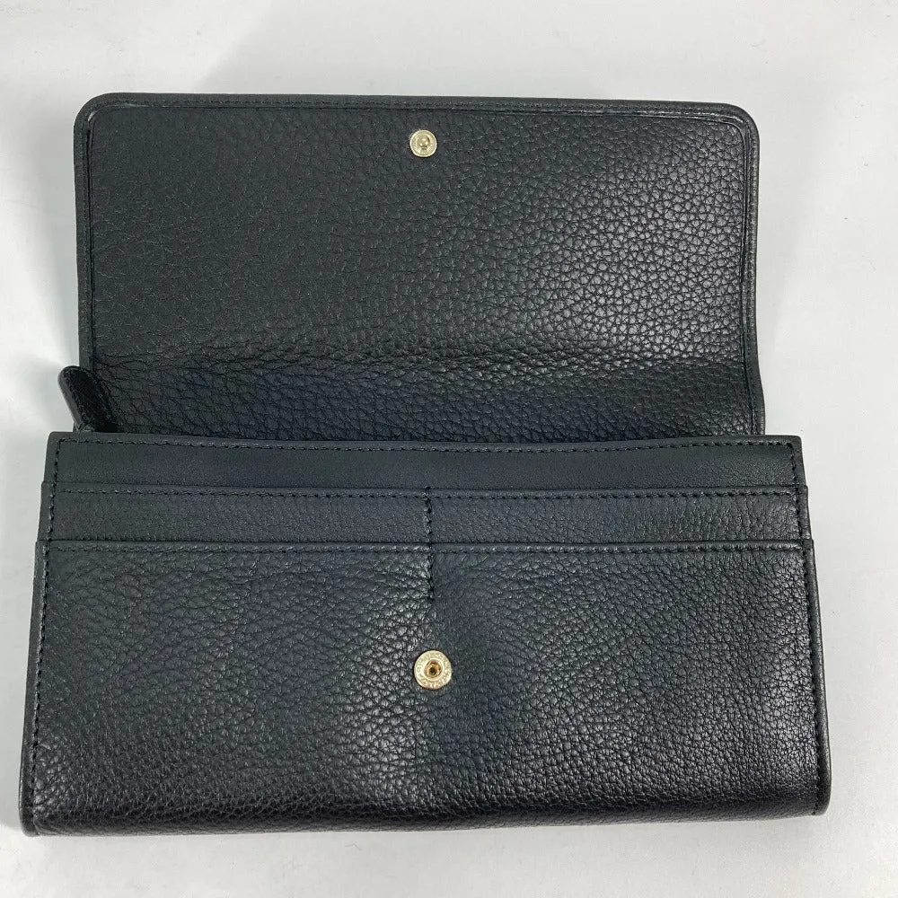 BVLGARI Long Wallet Purse 35963 leather black Long wallet MONETE Monate Women Used Authentic