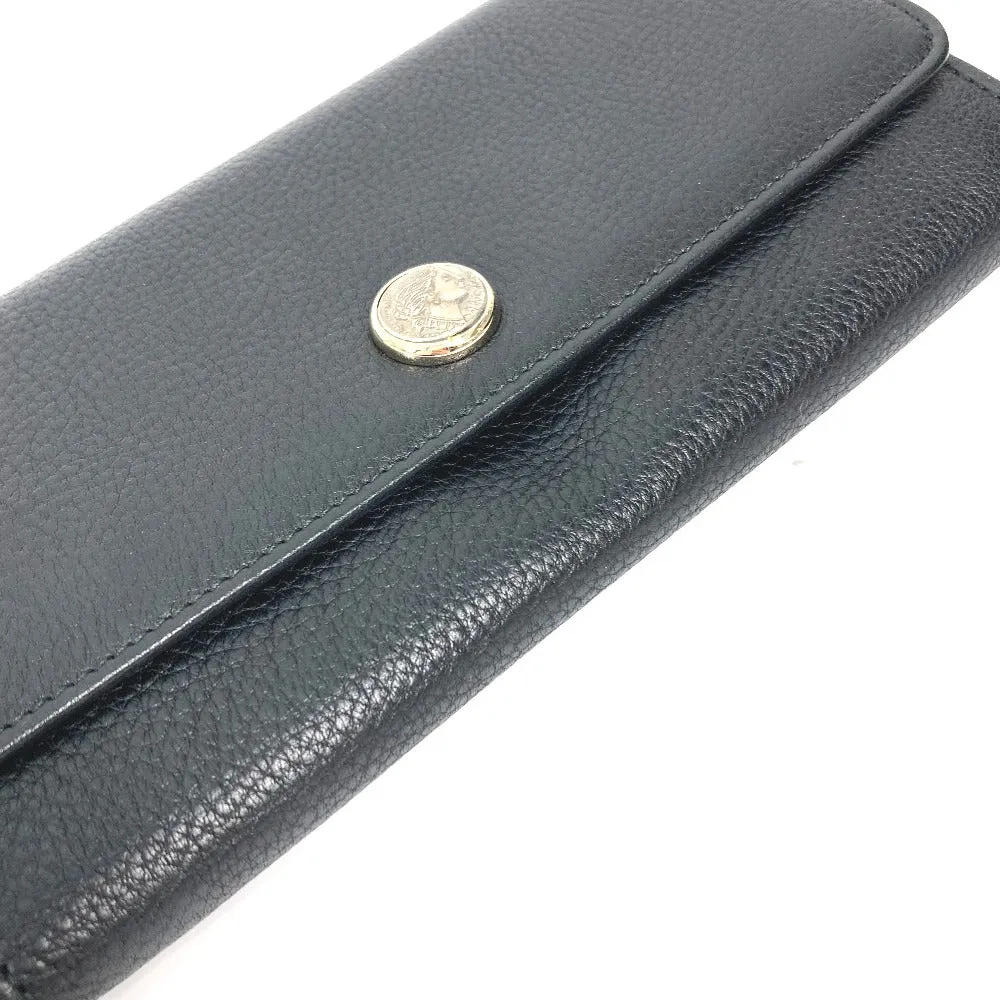 BVLGARI Long Wallet Purse 35963 leather black Long wallet MONETE Monate Women Used Authentic