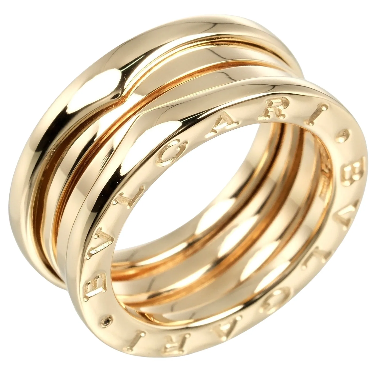 BVLGARI Ring K18 yellow gold gold Be zero one B.ZERO1 3 bands Women 50 Used Authentic