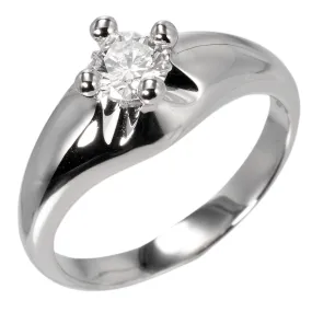 BVLGARI Ring Pt950Platinum, Diamond WG Fine jewelry 0.304ct/VS1/F/VG Corona solitaire Women Used Authentic