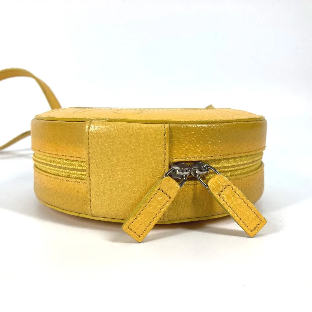 BVLGARI Shoulder Bag leather yellow Round shape B-ZERO1 Round Women Used Authentic