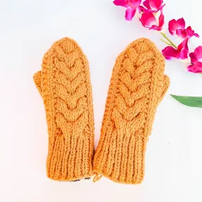 Cable Knit Solid Color Winter Mittens